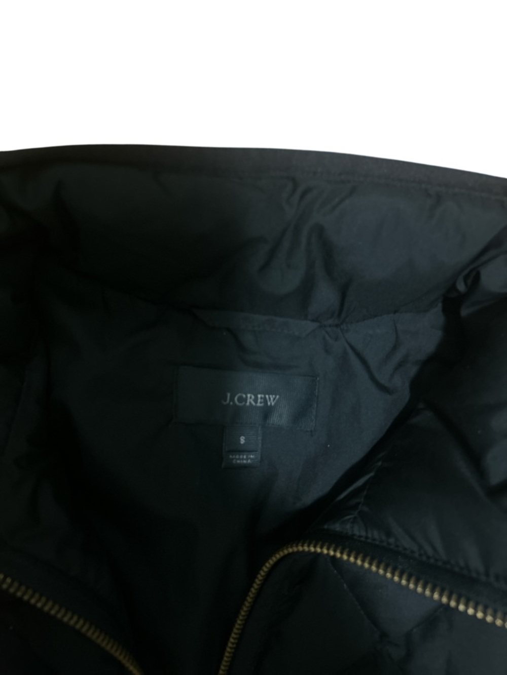 J.Crew Excursion Down Puffer Vest S Black Quilted Gold Hardware Preppy - Picture 8 of 9
